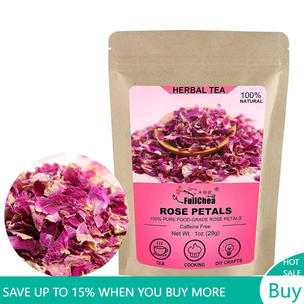 FullChea Dried Rose Petals 29g Edible Flowers Real Rose Petals