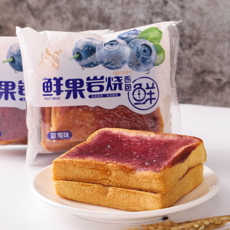 Student Snack，Rock Baked Cheese Toast Blueberry Flavor Nutritious Breakfast