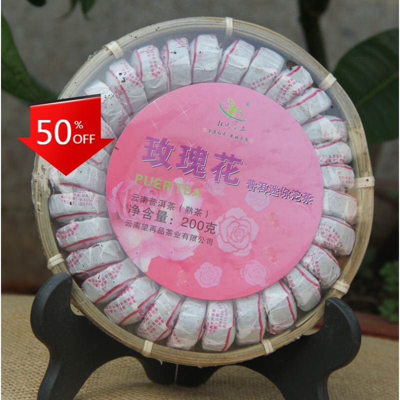Pu'er Tea Mini Tuo Tea [Rose Tuo] Cooked Tea 200g In Bamboo Packed Health Care