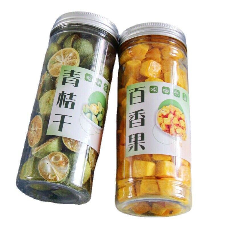Green orange lemon passion fruit tea kumquat slices summer cold brew tea bottle