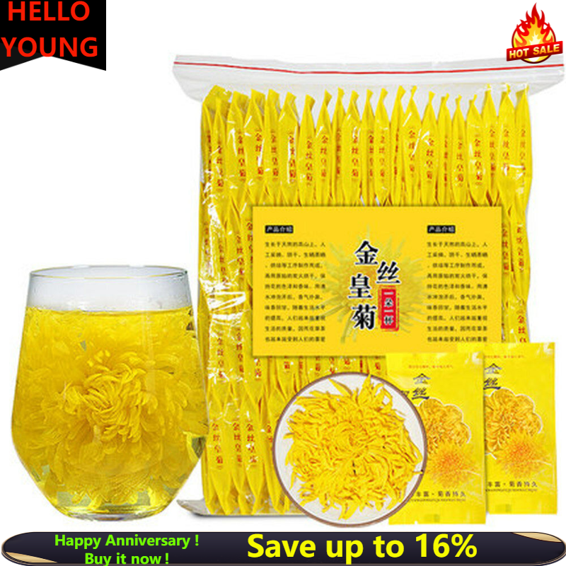 100pc Emperor Chrysanthemum Flower Tea bag,Giant Golden JU HUA Big Blooming tea Main image