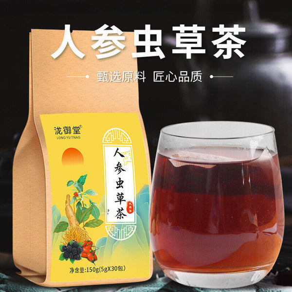 Ginseng Cordyceps Tea with Morinda Maca Goji Five Herb Wellness Tea