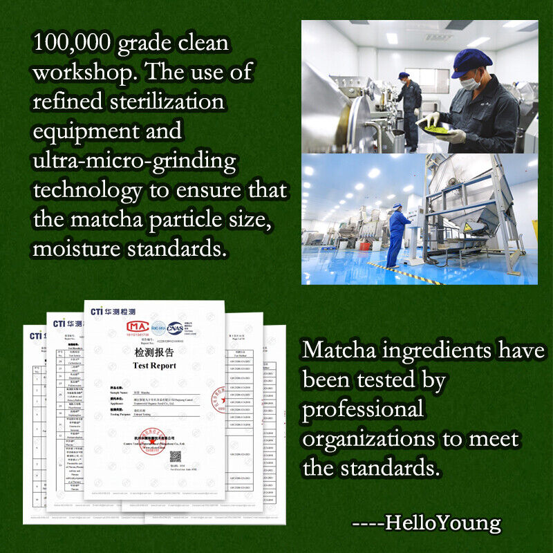 Pure Unsweetened Matcha Powder Keto Low Carb Matcha Green Tea Powder 250g/8.8oz