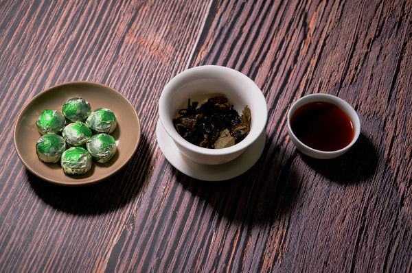 Yunnan lotus leaf mini tuo tea cake gold brick pu-erh tea ripe tea loose 500g