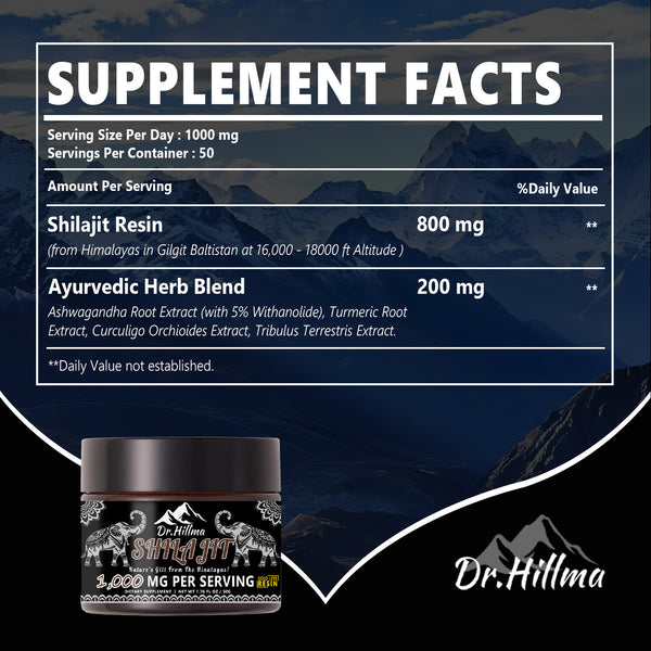 Natural Shilajit Resin Shilajit 1000MG PER SERVING