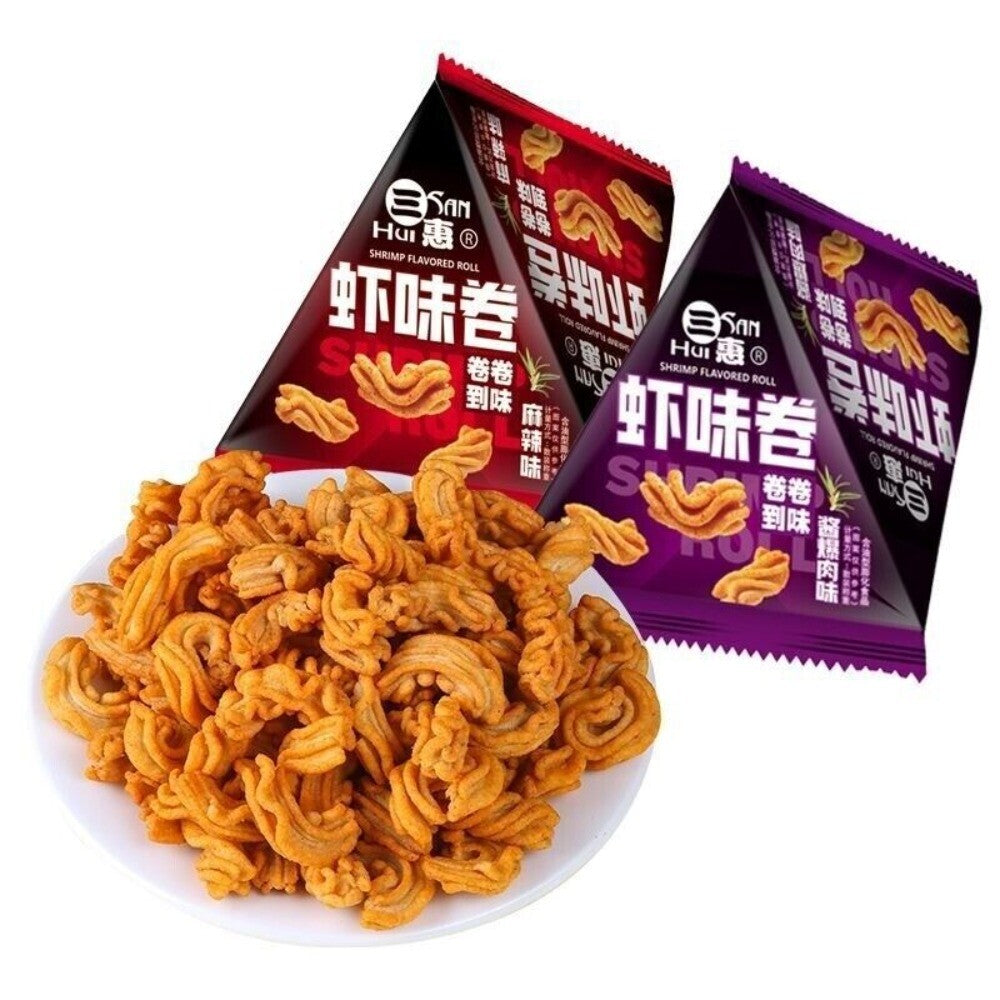 Crispy Shrimp Flavor Rolls Nostalgic Snack Mini Pack Seafood Crunchy Bites Main image