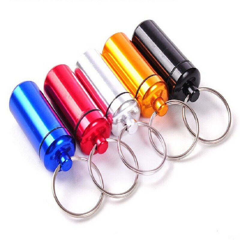 Waterproof Metal Pill Box Cache Holder Keychain Box Health Care Aluminum alloy Secondary image