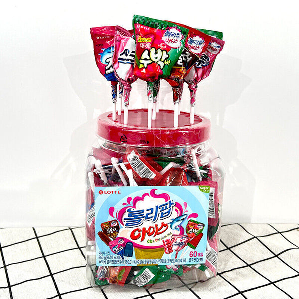 Korean Snack Lotte Lotte Ice Cream Cartoon Lollipop Candy 60pcs 660g