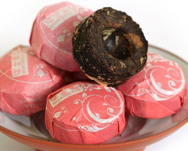 Puerh Tea Cake 20Pcs 4.23oz Year Ripe/Shu Lotus Leaf Flavored Puerh Tuocha