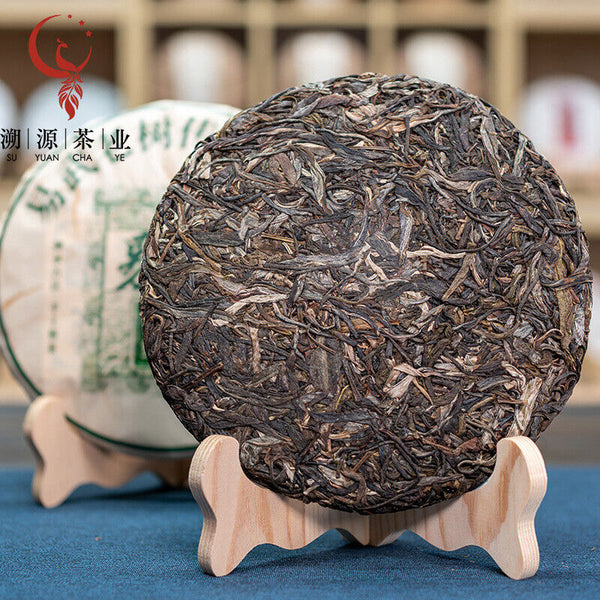 357g Yiwu Inherited Green Printing Pu'er Raw Tea Yunnan Ancient Qizi Cake Tea