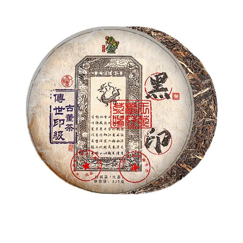 Puerh Tea Pu-erh Tea Cake Raw Pu'er Black Seal Antique Tea 357g Puerh Tea Cake