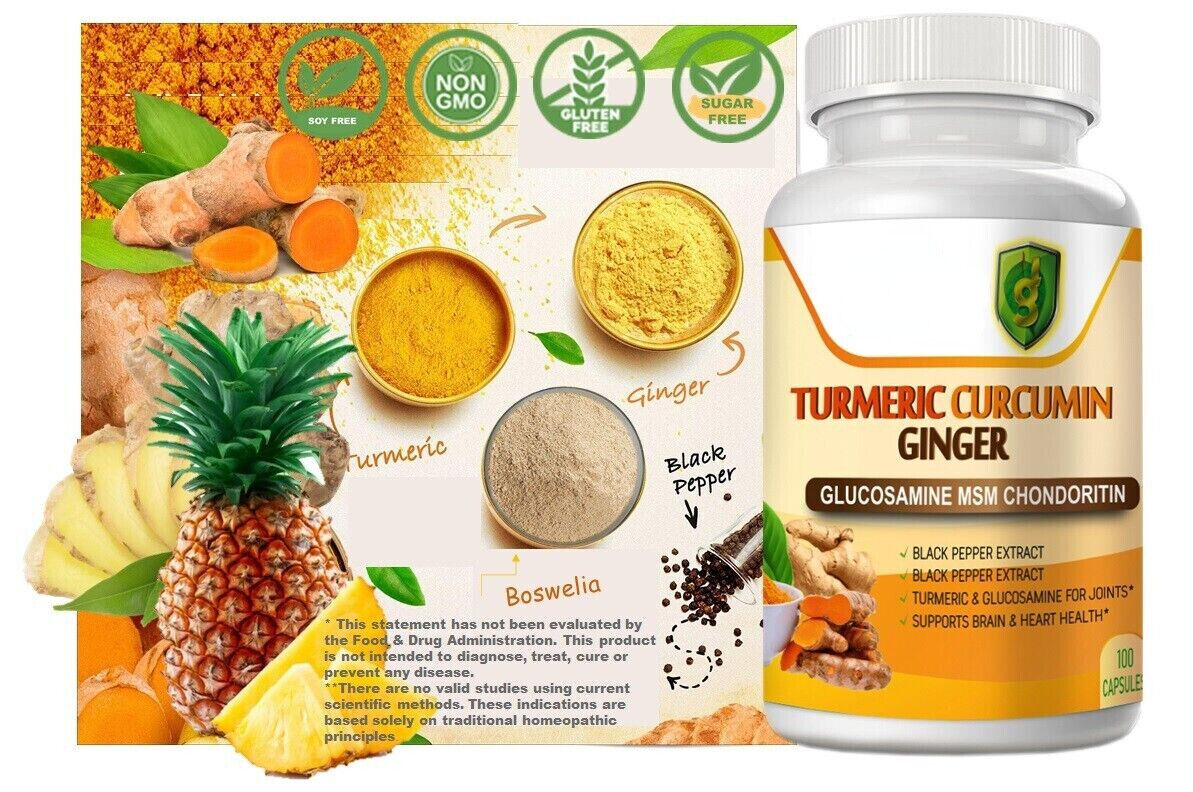 Turmeric Curcumin   Arthritis Joint supportwith Ginger Black Pepper Anti-Aging