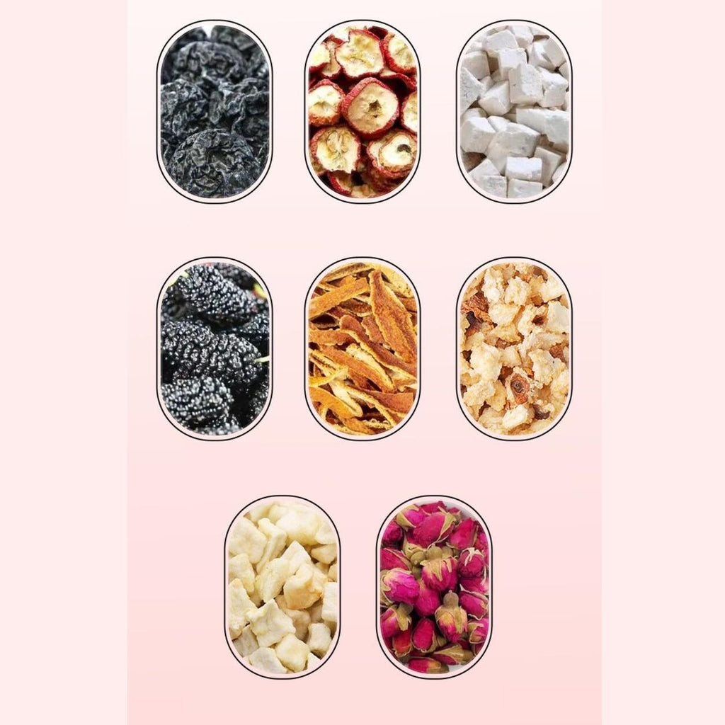Natural Organic Beauty Health Tea Plum Hawthorn Poria Tea Apple Rose Roselle Tea