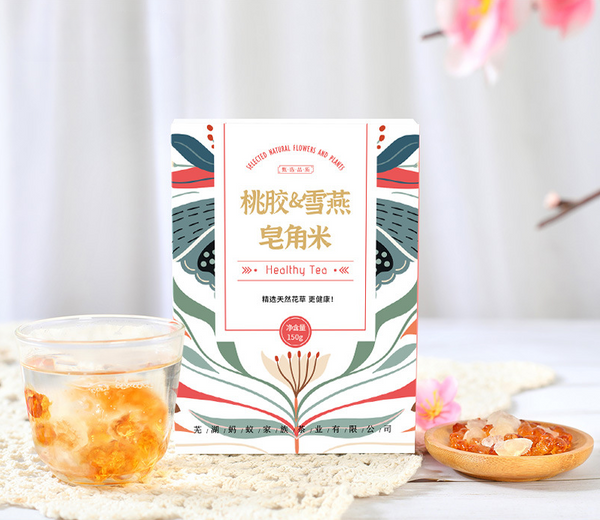 15g*10 small packaging boxes peach gum soap horn rice snow swallow combination