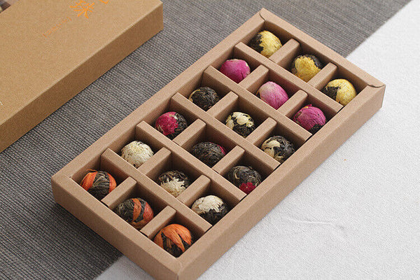 Yunnan Pu-erh Flower Tea Dragon Pearl 18 raw tea 6 flavor combination flower tea