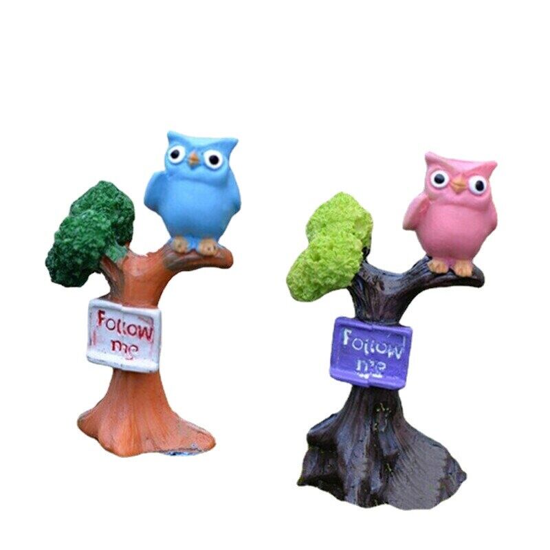 Mini 2pcs Branch Owl Bottle Decoration Supplies Moss Micro Landscape Deco Garden Secondary image