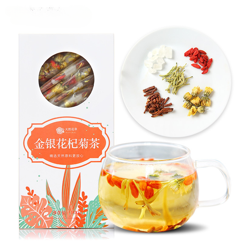 Honeysuckle chrysanthemum tea stay up late tea herbal tea flower tea combination