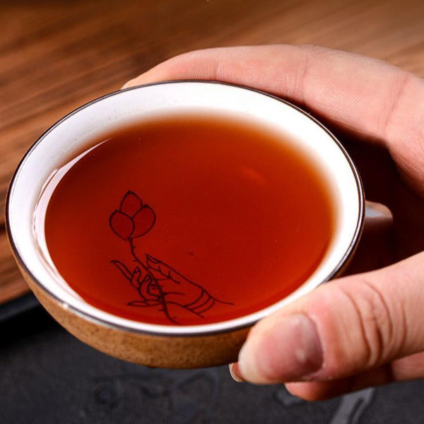357g  Aged Fragrant Grade Early Spring Tea Yunnan Ripe Pu-erh Tea Qizi Cake