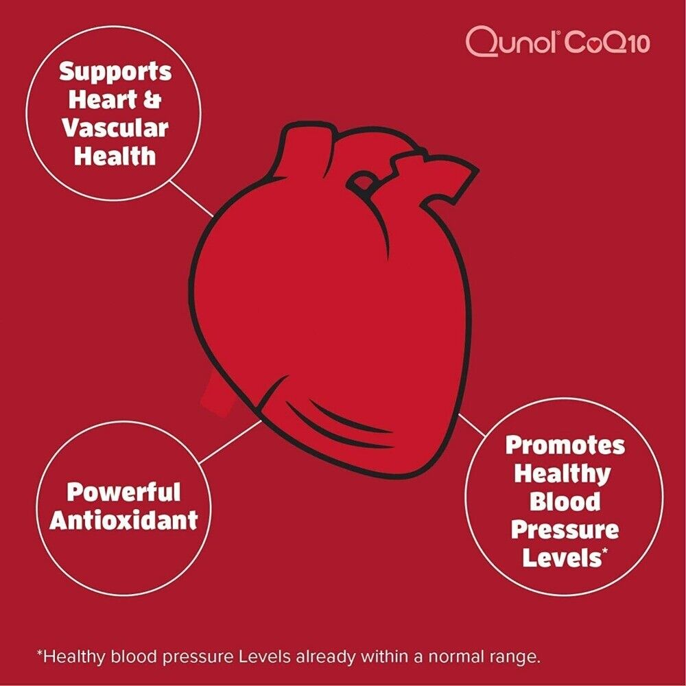 Qunol Ultra CoQ10 100mg Premium Antioxidant Supplement Heart Health Support
