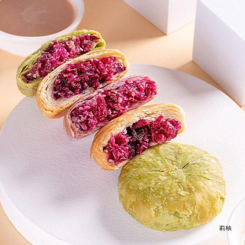 Yunnan Flower Cake Popular Snack Oatmeal Matcha Rose Sweet Potato Breakfast