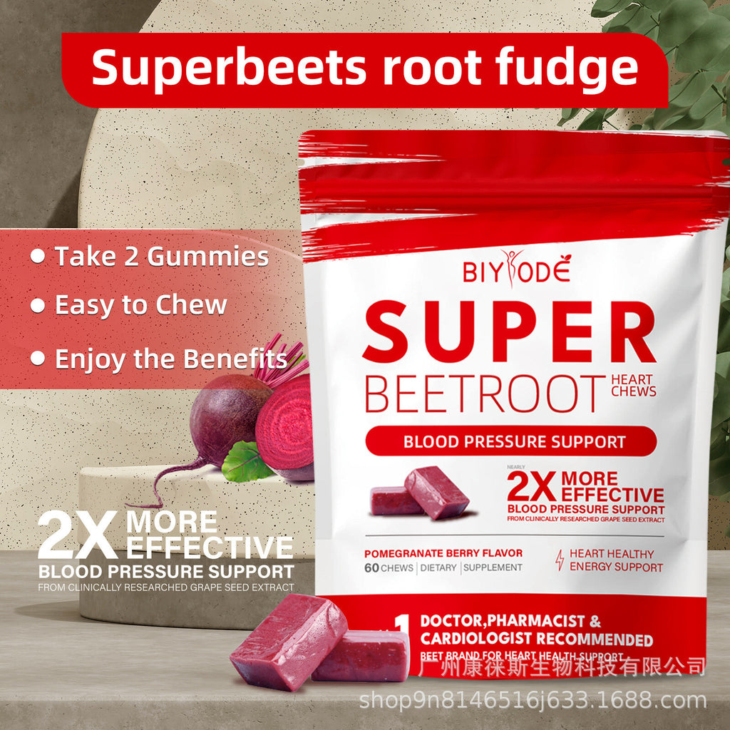 SuperBeets Heart Chews, Nitric Oxide and Blood Pressure Support Non-GMO 60 Count