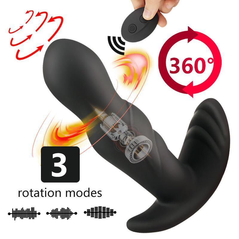 360 Degree Rotating Anal Vibrator Male Masturbator Butt Plug Vibrators Sex toys