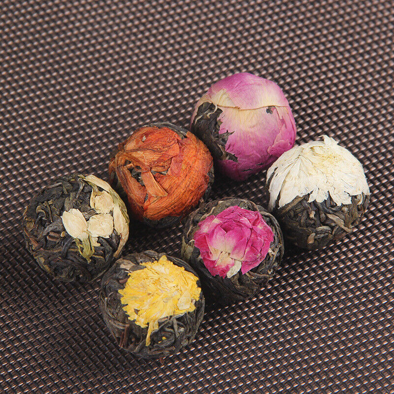 Yunnan Flower Pu'er Raw Tea Dragon Ball Lily Rose Jasmine Peony Flower Tea