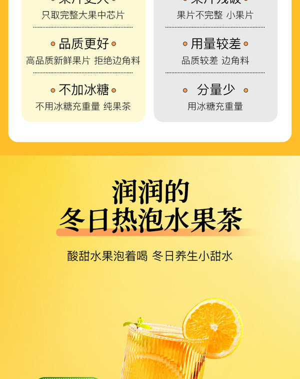 Fruit Tea Blend with Freeze-Dried Fruits Kumquat Snow Pear Hot Orange Tea