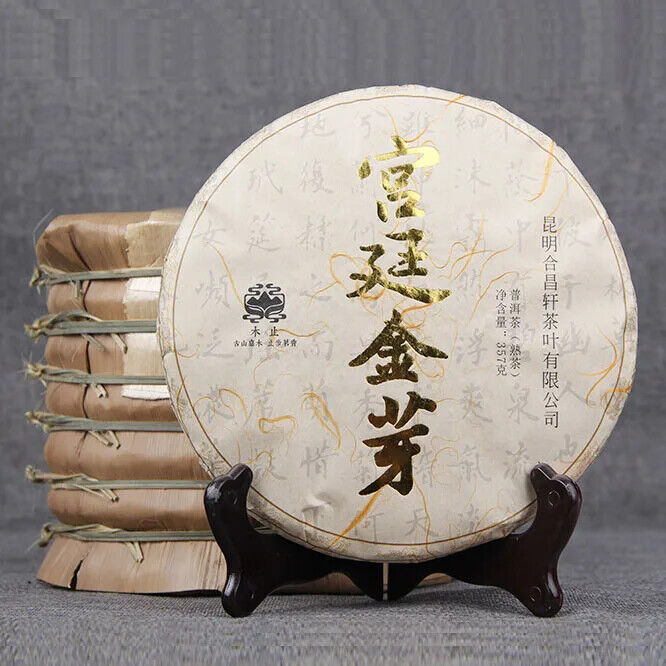357g Fermented Puerh Chinese Famous Yunnan Shu Puerh Royal Golden Buds Tea Cake