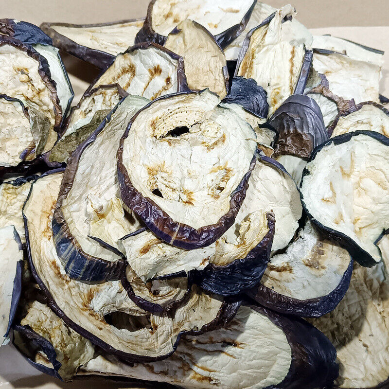 Dried Eggplant Slices & Strips: Dehydrated Sun-Dried Veggie Snacks