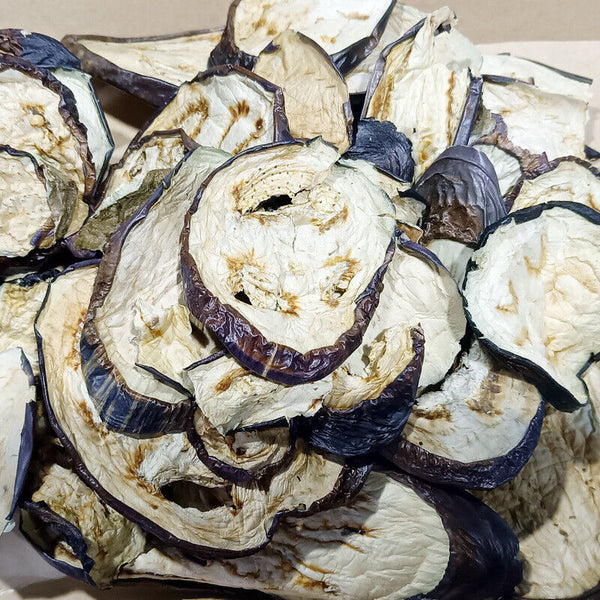 Dried Eggplant Slices & Strips: Dehydrated Sun-Dried Veggie Snacks