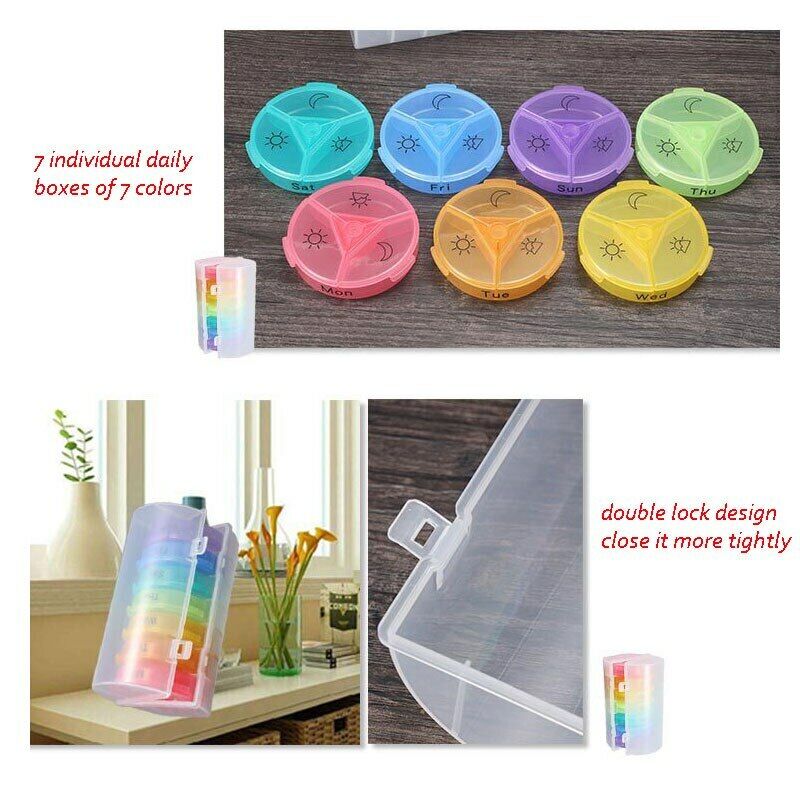 Weekly Daily Pill Holder 7 Days Tablet Medicine Storage Holder Pill Dispenser