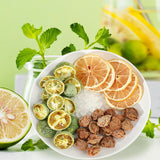 Summer Cold Brew Tea: Plum, Green Orange, Lemon with Freeze-Dried Fruits