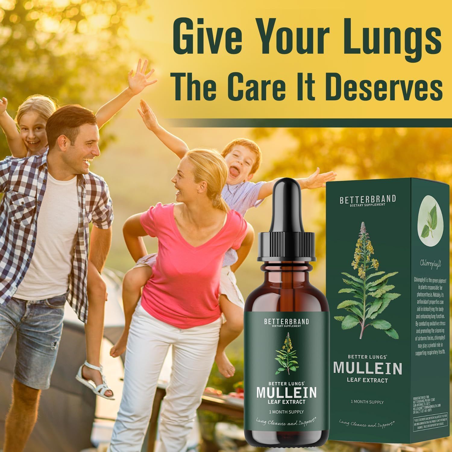 Support Lung Cleanse Mullein Leaf Extract Drops All-natural Ingredients