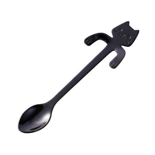 Stainless Steel Spoon Dinnerware Cat Coffee&Tea Spoon Kitchen Flatware Tableware