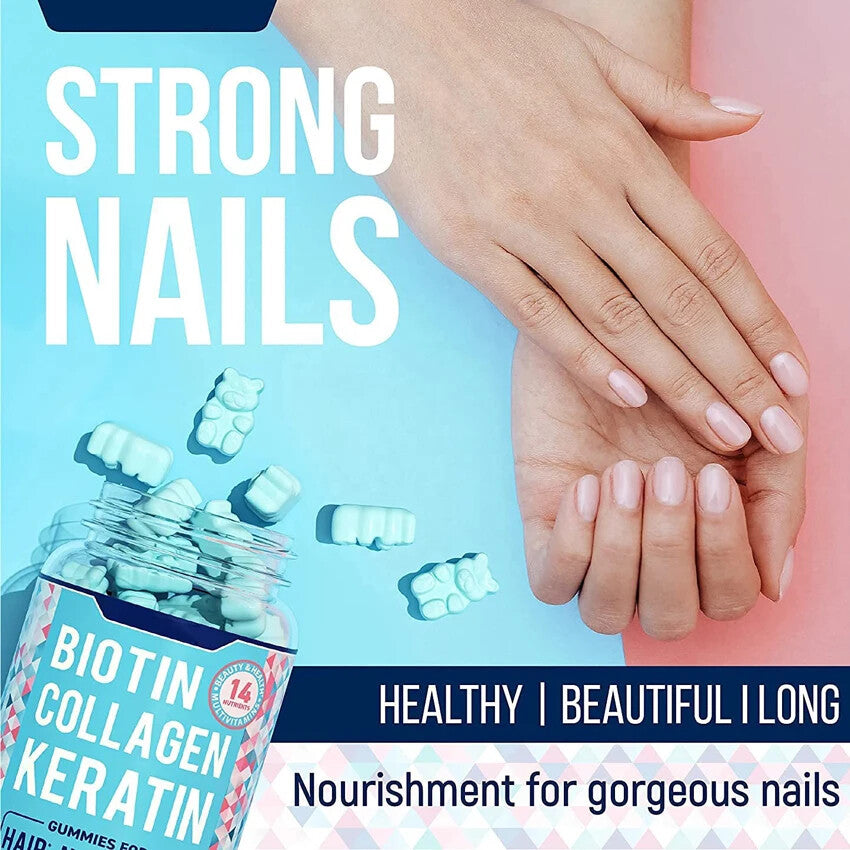 Vitamin Supplements Bear Vegan Biotin Collagen Gummies Hair Skin Nails