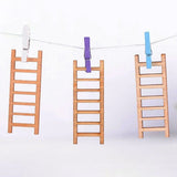 3pcs Mini Wooden Step Ladder Furniture Tools Fairy Garden Miniatures Decoration