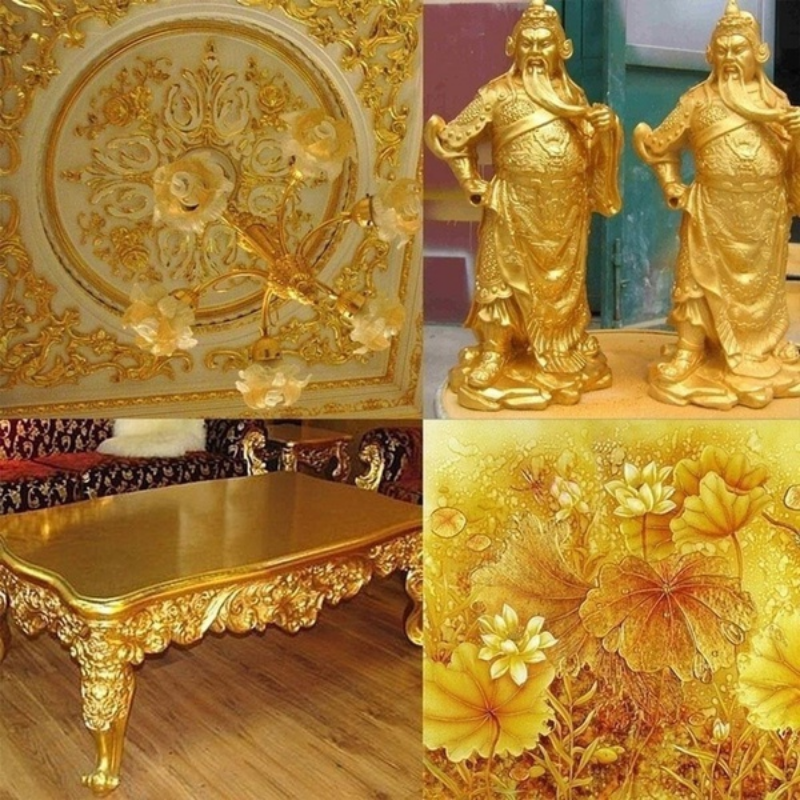 K Pure Genuine Gold Leaf Foil Sheet For Art Crafts Design Gilding Framing Scrap