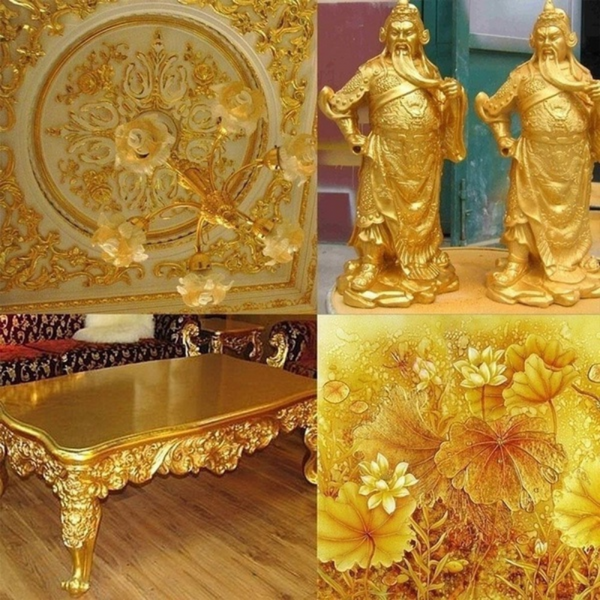 K Pure Genuine Gold Leaf Foil Sheet For Art Crafts Design Gilding Framing Scrap
