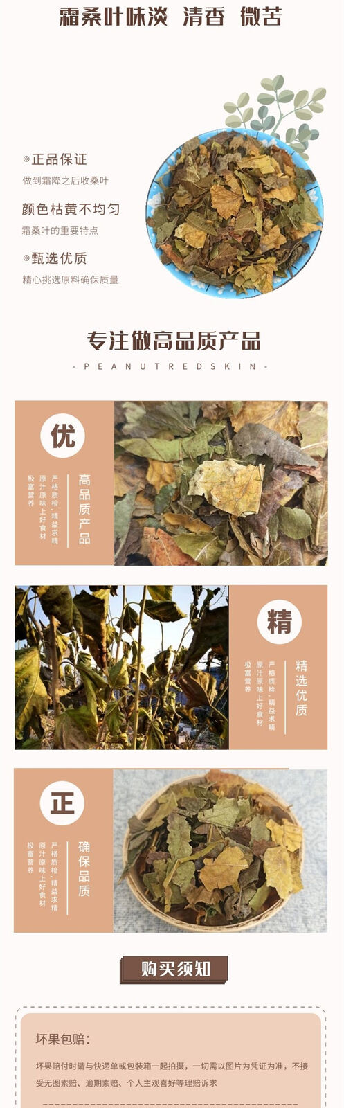 Frosted Mulberry Leaves Tea After Frost Freeze Dried Mulberry Leaves 500g/1.1lb