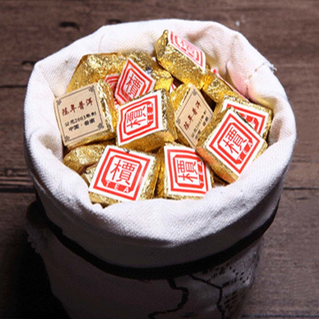 50g-500g Natural Yunnan Bulk Cooked Puerh Tea Bohai Square Mini Pu'er Brick Tea