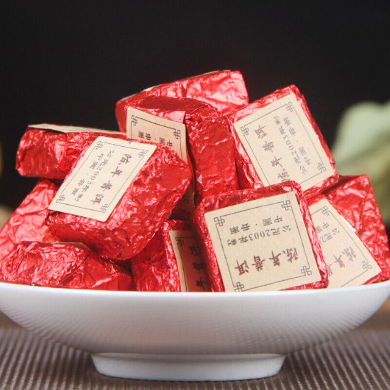 500g Bulk Small Golden Brick Pu'er Tea Small Square Brick Cooked Tea Black Tea
