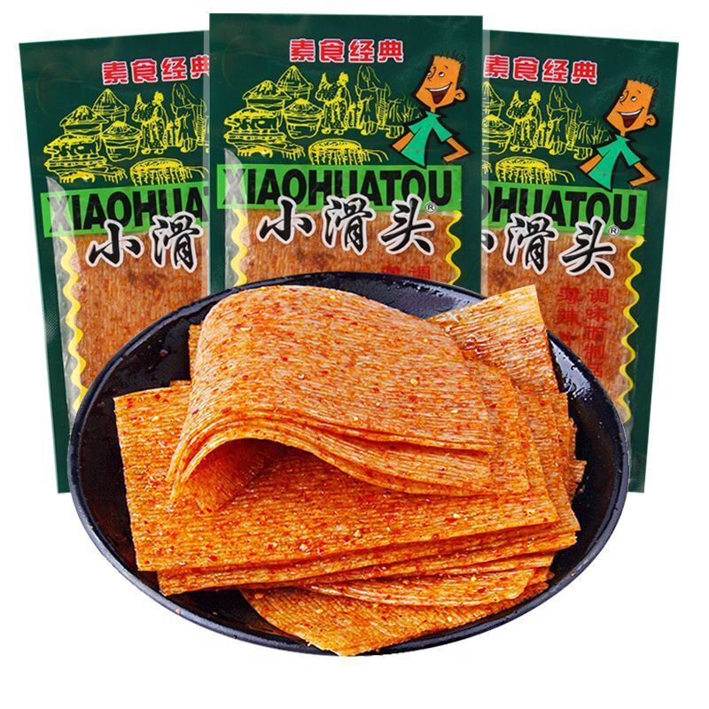 90 Packs  Xiao Huantou Spicy Strips Spicy Slices Snacks小滑头辣条薄辣片90包香辣面筋儿时怀旧零食 Main image