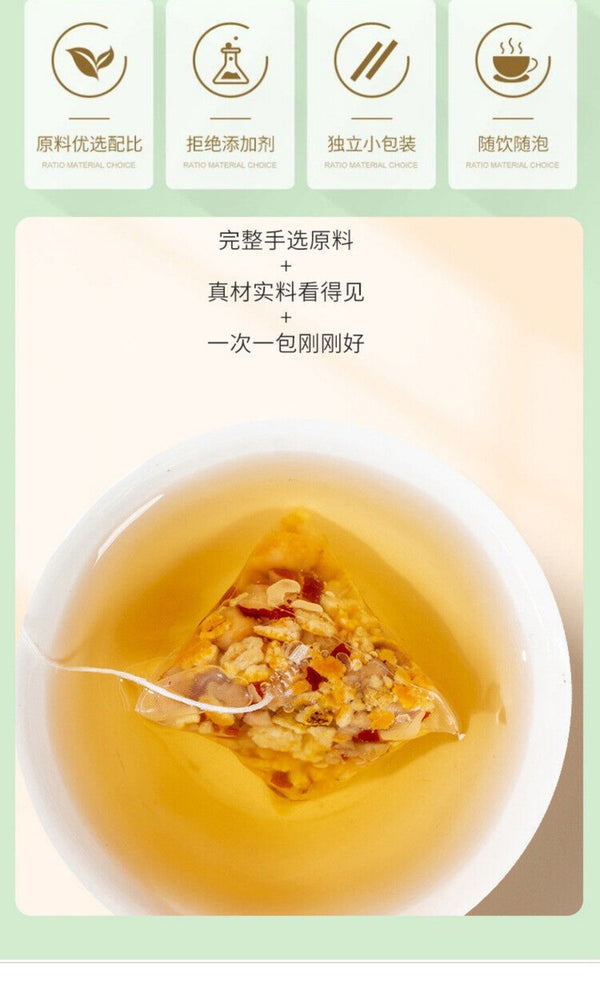 Apple Hawthorn Herbal Tea Premium Wellness Blend Natural Triangle Bags
