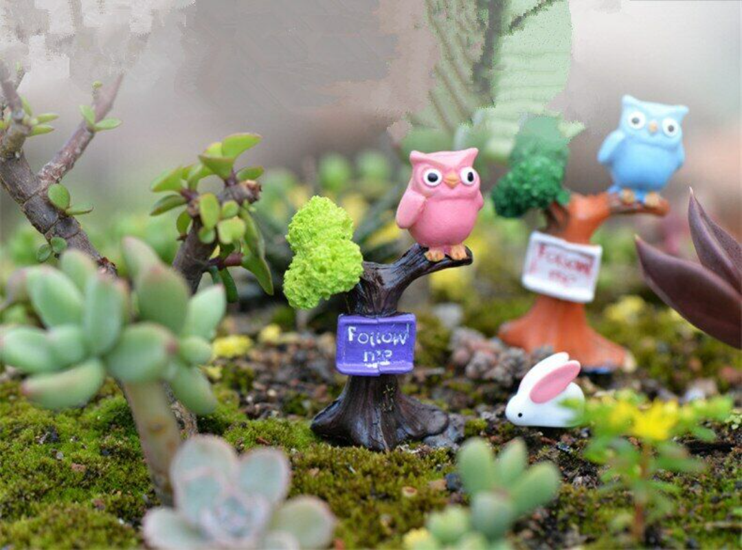 Mini 2pcs Branch Owl Bottle Decoration Supplies Moss Micro Landscape Deco Garden Main image
