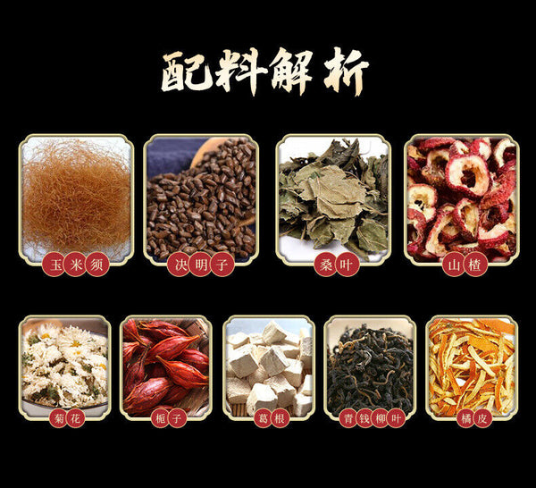 Herbal Tea with Kudzu Corn Silk Hawthorn and Qing Qian Liu for Detox Tea Bags