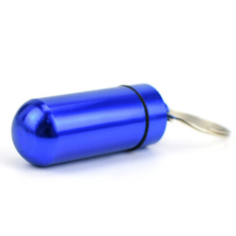 Waterproof Metal Pill Box Cache Holder Keychain Box Health Care Aluminum alloy