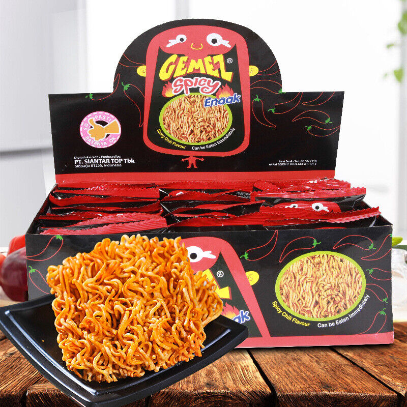 GEMEZ Indonesia Crispy Noodles Spicy Snacks Dried Instant Noodles 30 Pack 420g Secondary image