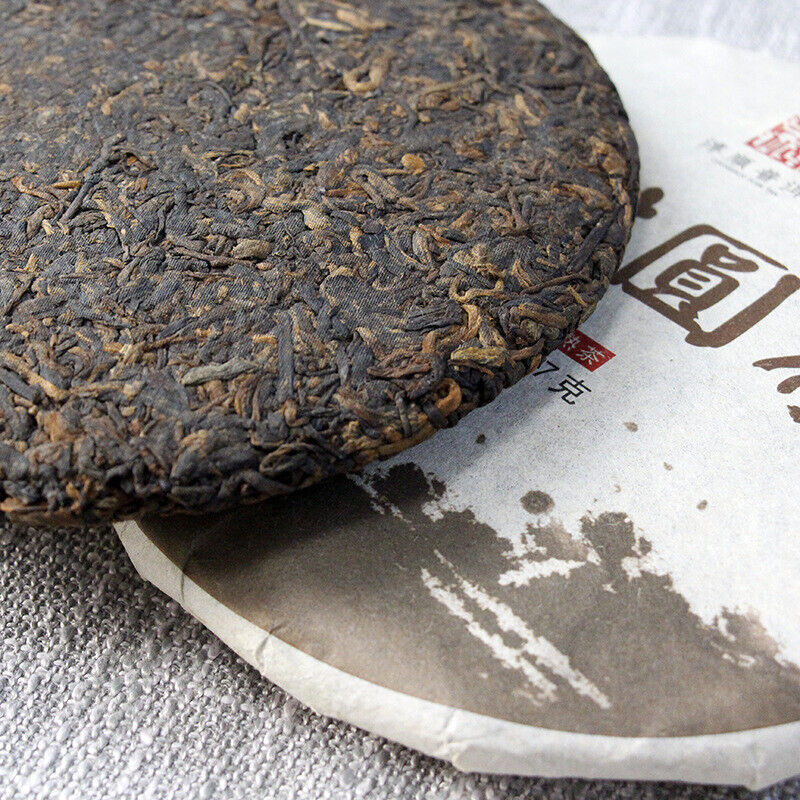 357g Yunnan Pu'er Ripe Tea Aged Pu'er Ripe Cake Tea Menghai Qizi Cakes Black Tea