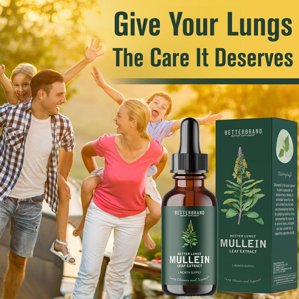100% Support Lung Cleanse Mullein Leaf Extract Drops All-natural Ingredients